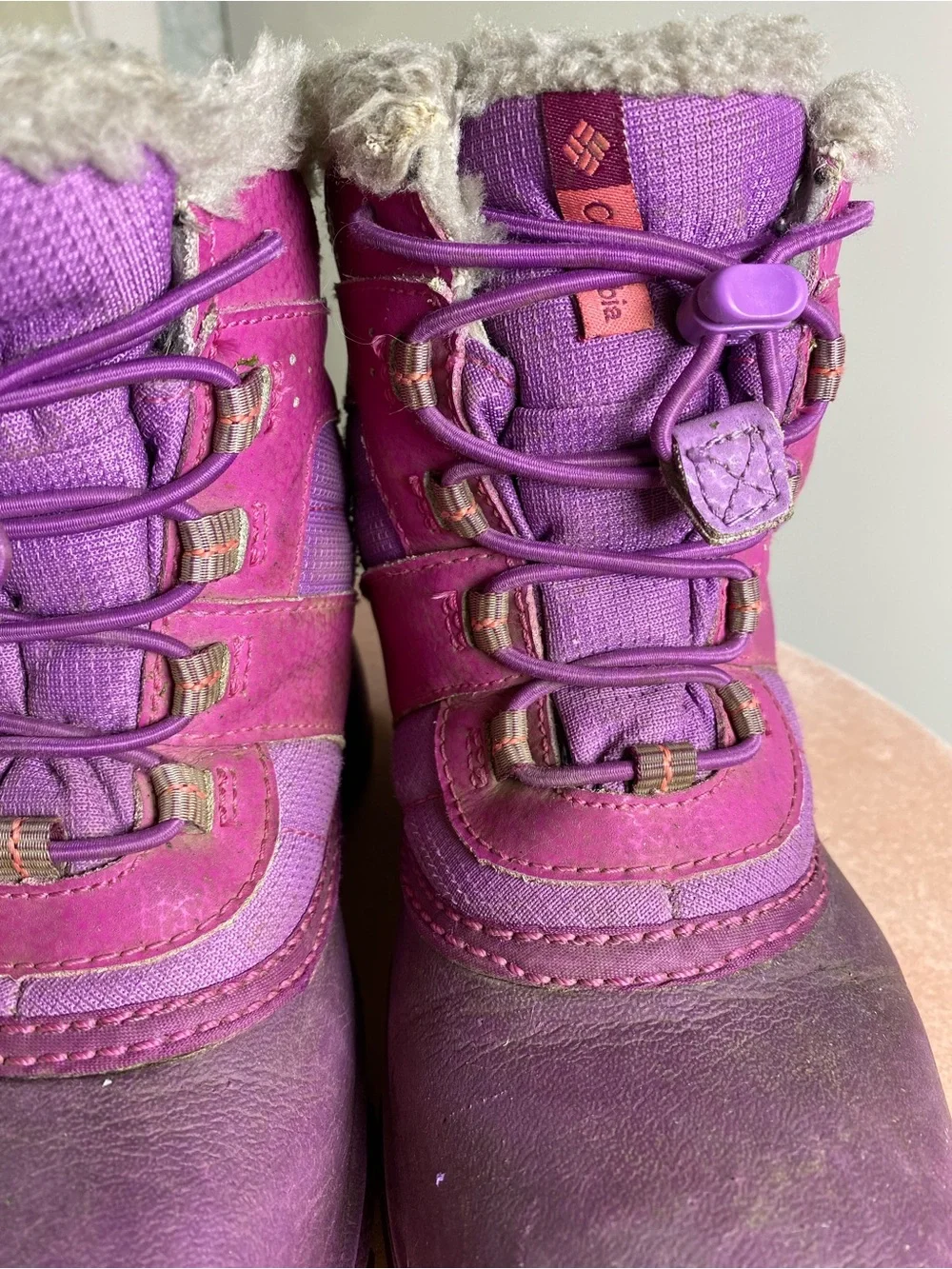 COLUMBIA Youth Rope Tow III Waterproof Winter Boots Purple 1